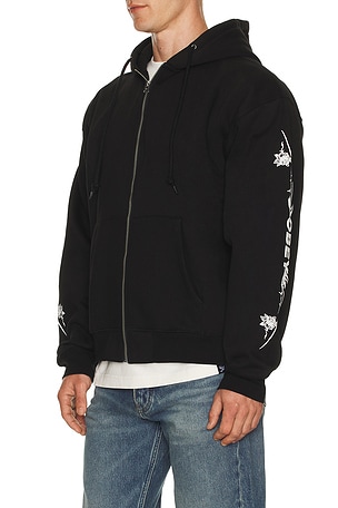 Obey Tribal Rose Zip Up Hoodie in Black. Size XL/1X. Also