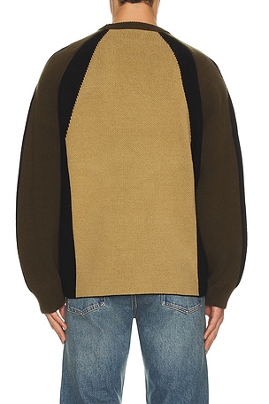Obey Raglan Crew Neck Sweater in Green