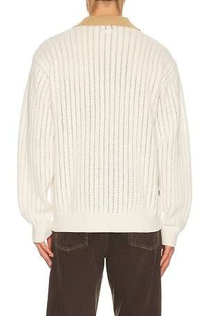 Obey Jasper Polo Sweater in Cream