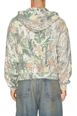 Obey Post Zip Hoodie in Brown