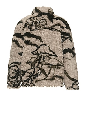 Obey Mushroom Sherpa Jacket in Grey