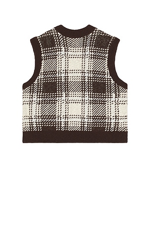Obey Avon Plaid Vest in Brown. Size XL/1X. Also