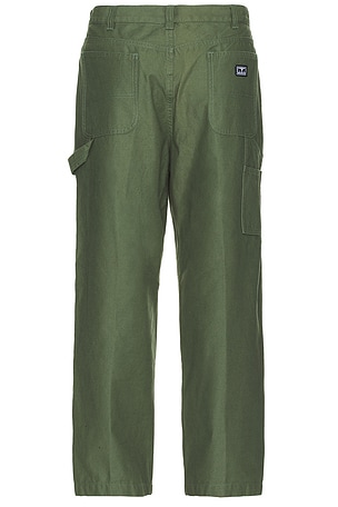 Obey Big Timer Twill Double Knee Carpenter Pan in Green