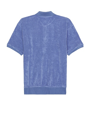 Obey Denton Terry Cloth Polo in Blue