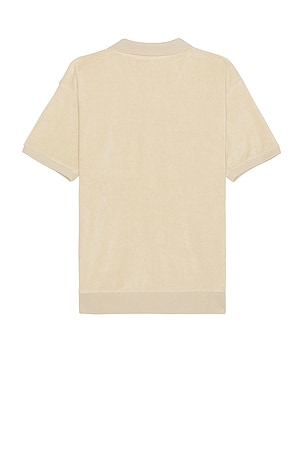 Obey Denton Terry Cloth Polo in Cream