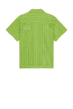 Obey Ayers Woven Eyelet Shirt in Green