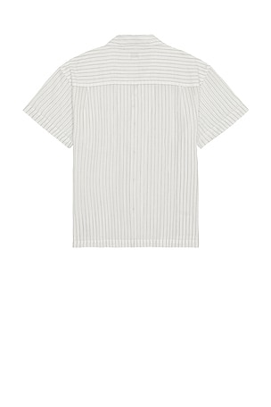 Obey Donnie Sheer Striped Short Sleeve Shirt in White