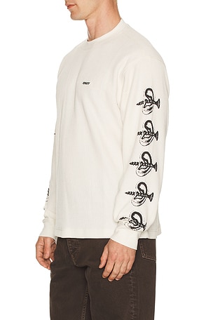 Obey Ears Long Sleeve Thermal Tee in White. Size XL/1X. Also