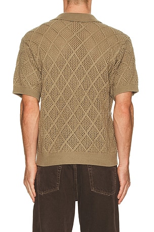 Obey Eryk Knitted Polo in Brown