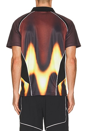 Obey Blurred Soccer Jersey in Red,Black