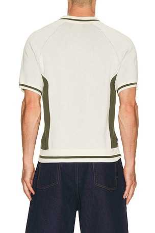 Obey Sport Knitted Polo in Cream