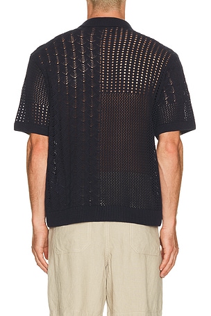 Obey Preston Knitted Shirt in Navy