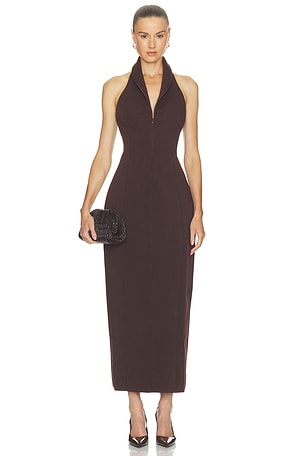 Cotton Mix Zip Collar Midi Dress Odd Muse