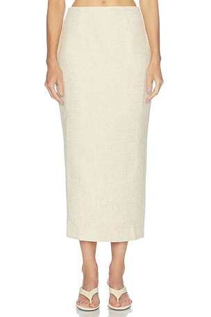 Cotton Mix Tweed Midi Skirt Odd Muse