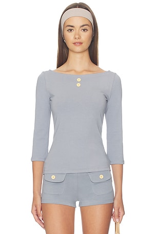 3/4 Boat Neck Top Oddli