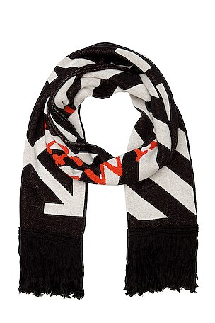 OFF-WHITE Arrow Scarf in Black & Orange | REVOLVE
