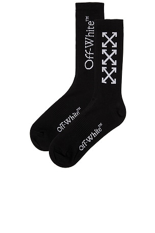 OFF-WHITE Triple Arrow Long Socks in Black