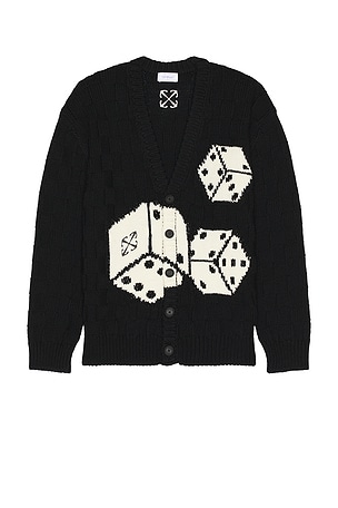 Crystal Dices Knit Cardigan OFF-WHITE