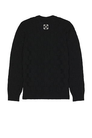 OFF-WHITE Crystal Dices Knit Cardigan in Black