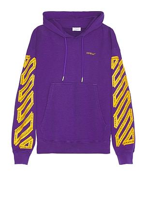 OFF-WHITE Tape Arrow Skate Hoodie in Purple