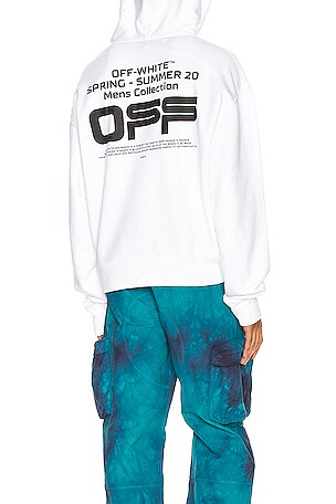 OFF-WHITE Wavy Line Logo Over Hoodie in White Black REVOLVE