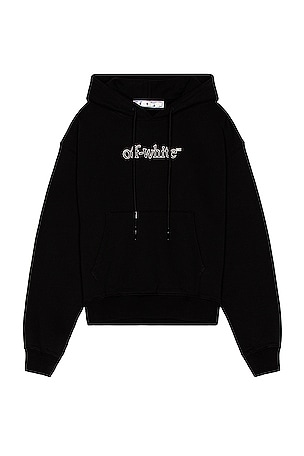 OFF-WHITE Slanted Logo Hoodie in Black | REVOLVE 