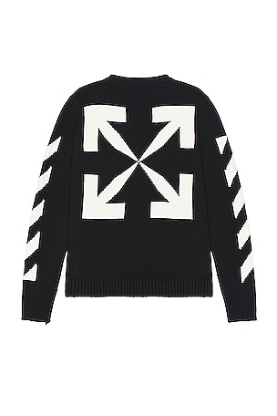 OFF WHITE Diagonal Arrow Crewneck in Black White REVOLVE