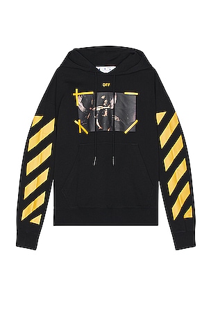 OFF sale WHITE off-white Seeing Things Diagonal arrows Black Hoodie Size medium