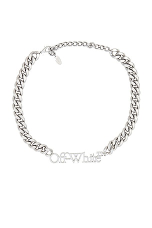 OFF-WHITE Logo Chain Necklace in Silver | REVOLVE