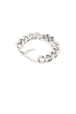 OFF-WHITE Enamel Arrow Bracelet in Metallic Silver