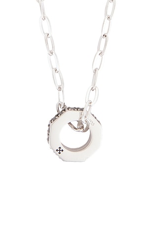 OFF-WHITE Hex Nut Chain Pendant Necklace in Metallic Silver