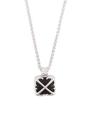 OFF-WHITE Arrow Pendant Necklace in Metallic Silver