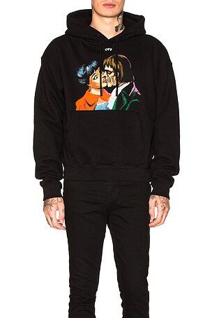 OFF-WHITE Kiss Over Hoodie in Black Multi REVOLVE