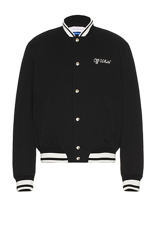 OFF-WHITE Souvenir Varsity Jacket in Black