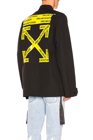 OFF WHITE Firetape Field Jacket in Black REVOLVE