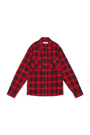 Off white stencil flannel shirt hotsell