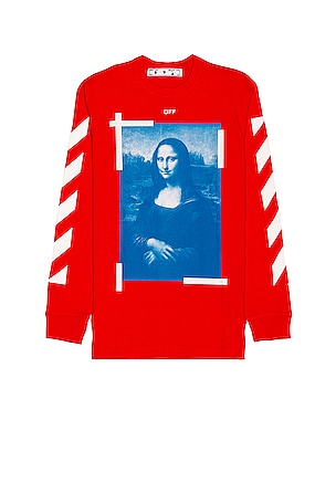 OFF WHITE Mona Lisa Long Sleeve Tee in Red REVOLVE