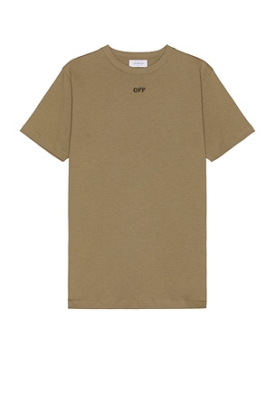 OFF-WHITE Off Stitch Slim Short Sleeve Tee in Brown