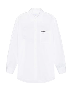 OFF-WHITE College Poplin Oversize Shirt in White