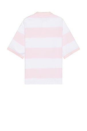 OFF-WHITE Bicolor Gang Short Sleeve Polo in Pink