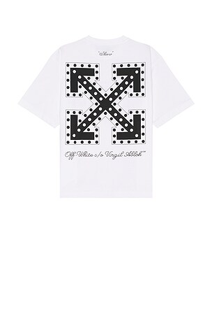 OFF-WHITE Arrow Ask Legal Skate Short Sleeve Tee in White