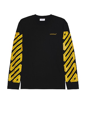 OFF-WHITE Tape Arrow Skate Long Sleeve Tee in Black