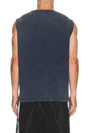 OFF-WHITE Laundry Sleeveless Tee in Blue