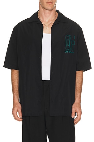 OFF-WHITE Double Arrow Bowling Shirt in Black