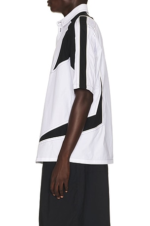 OFF-WHITE Race Logo Star Bowling Shirt in White