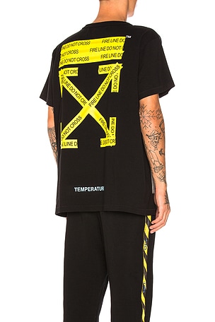 OFF WHITE Firetape Tee in Black REVOLVE