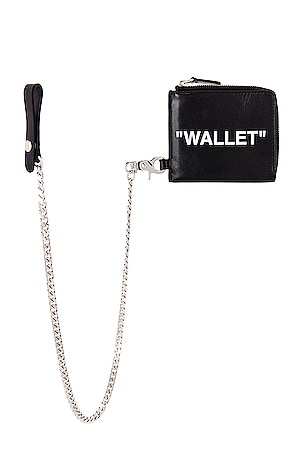 OFF-WHITE Quote Chain Wallet in Black | REVOLVE