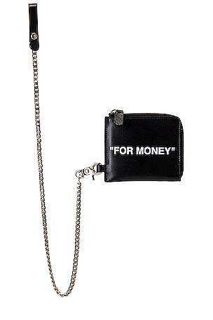 OFF-WHITE Quote Chain Wallet in Black & White | REVOLVE OFF-WHITE Quote Chain Wallet in Black & White | REVOLVE