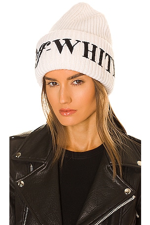 Off-White Logo Rib Wool Beanie Off-white ribbed wool classic logo beanie Virgil Abloh hat main image 3