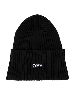 Off Stamp Loose Knit Beanie OFF-WHITE